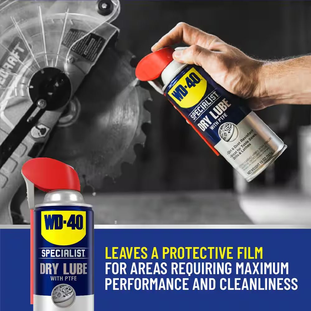 10 Oz. Dry Lube with PTFE, Lubricant with Smart Straw Spray (2-Pack)