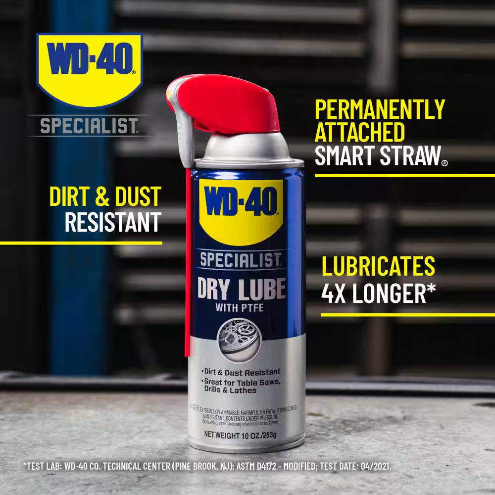10 Oz. Dry Lube with PTFE, Lubricant with Smart Straw Spray (2-Pack)