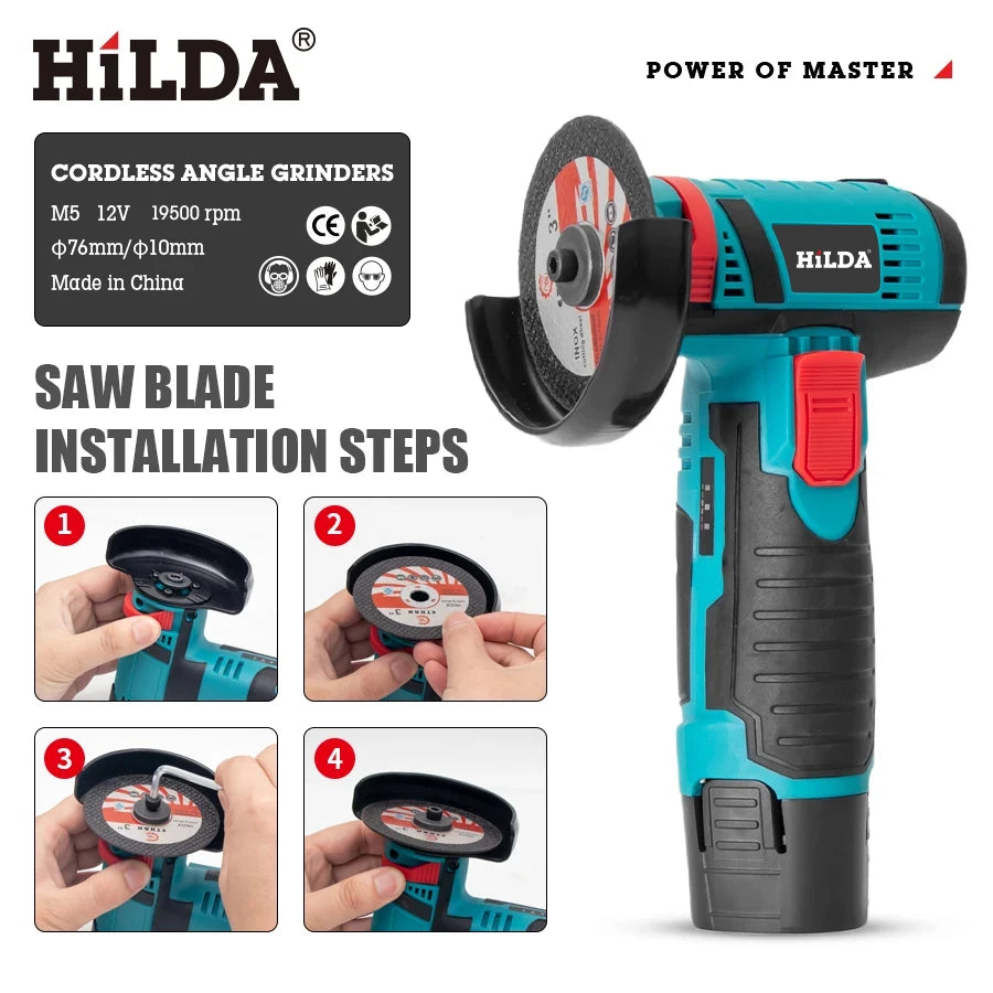 12V Mini Angle Grinder Rechargeable Grinding Tool Polishing Grinding Machine for Cutting Diamond Cordless Power Tools