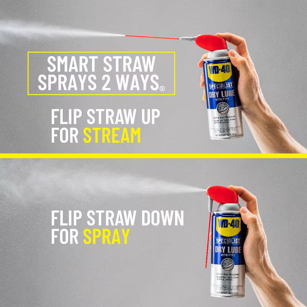 10 Oz. Dry Lube with PTFE, Lubricant with Smart Straw Spray (2-Pack)