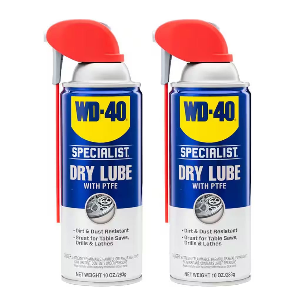 10 Oz. Dry Lube with PTFE, Lubricant with Smart Straw Spray (2-Pack)